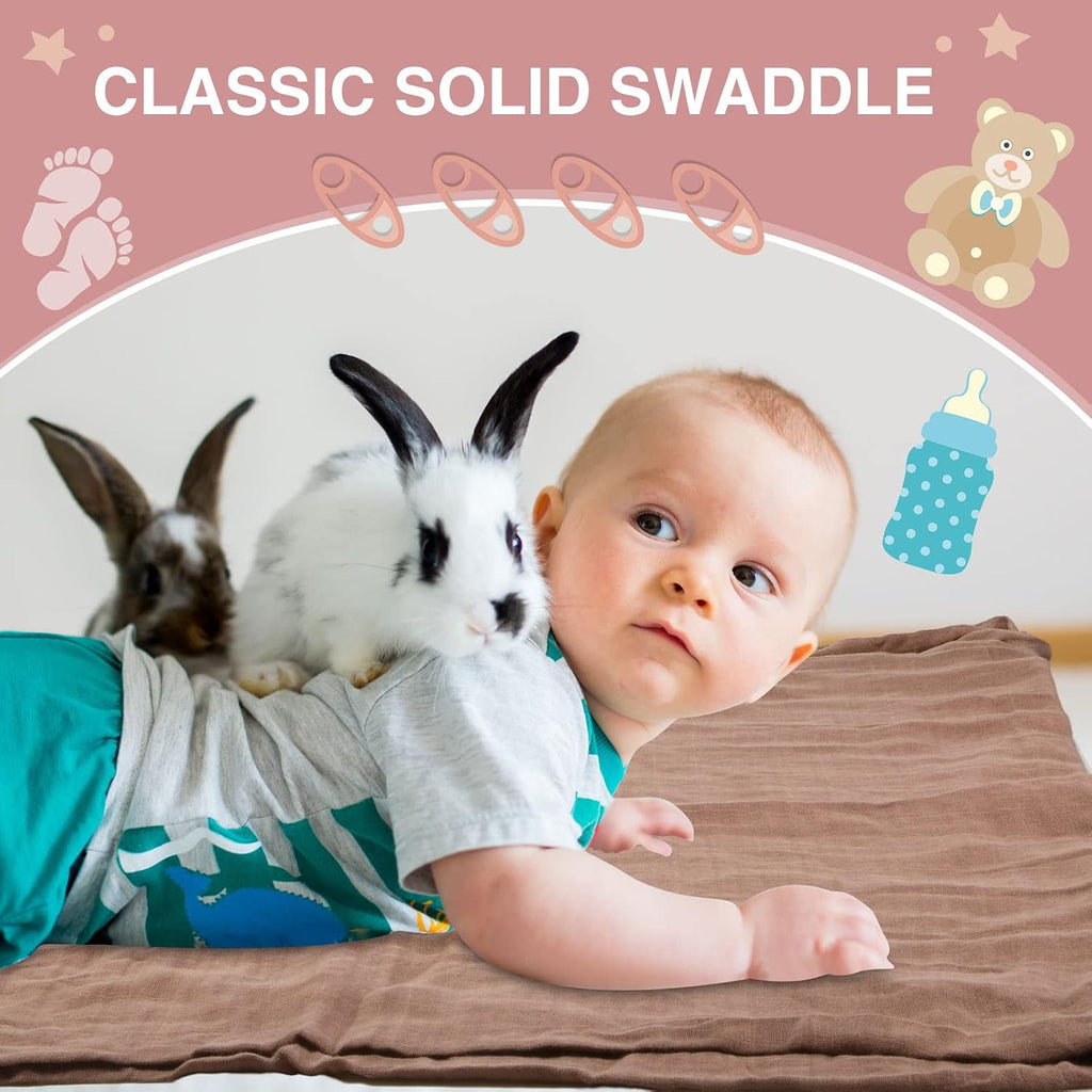 6 Pack Large Muslin Swaddle Blankets for Newborn, Bright
