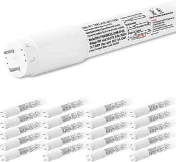 20 Pack 4FT LED T8 Hybrid Type A+B Light Tube, 5000K, 18W, 2300LM