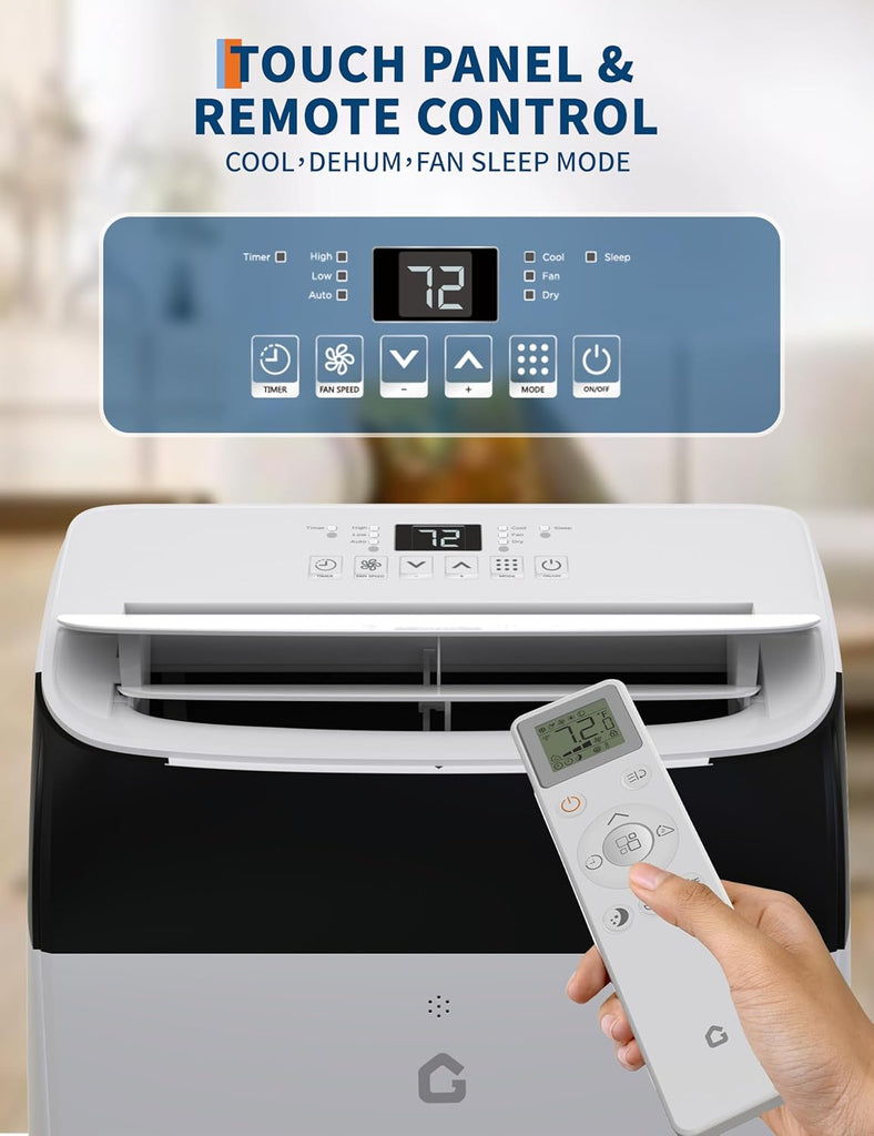 14000 BTU Room Air Conditioners with Remote Control, 3-In-1 Free Portable AC Unit with Fan & Dehumidifier