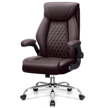 Office Chair, Ergonomic High Back Home Office Desk Chair, Big and Tall Breathable Leather Office Chair with Lumbar