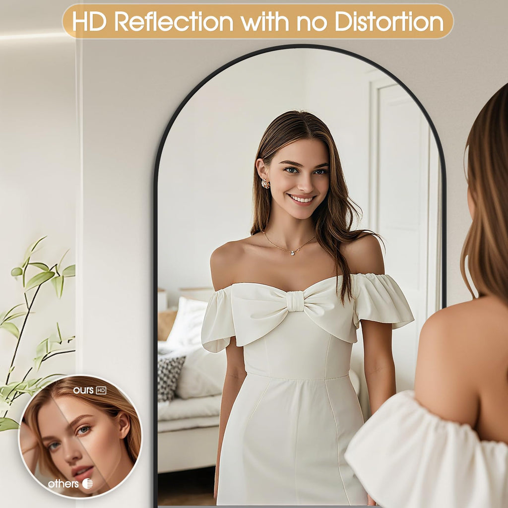 76"x34"Floor Mirror Full Length,Arched Full Length Mirror with Stand,Full Body Mirror,Hanging or Large Leaning Living