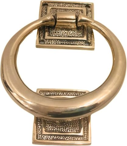 Beautiful Brass Ring Door Knocker Mounting Hardware Home Decoration Smooth Round Shape 5" Diameter Front Door Knocker