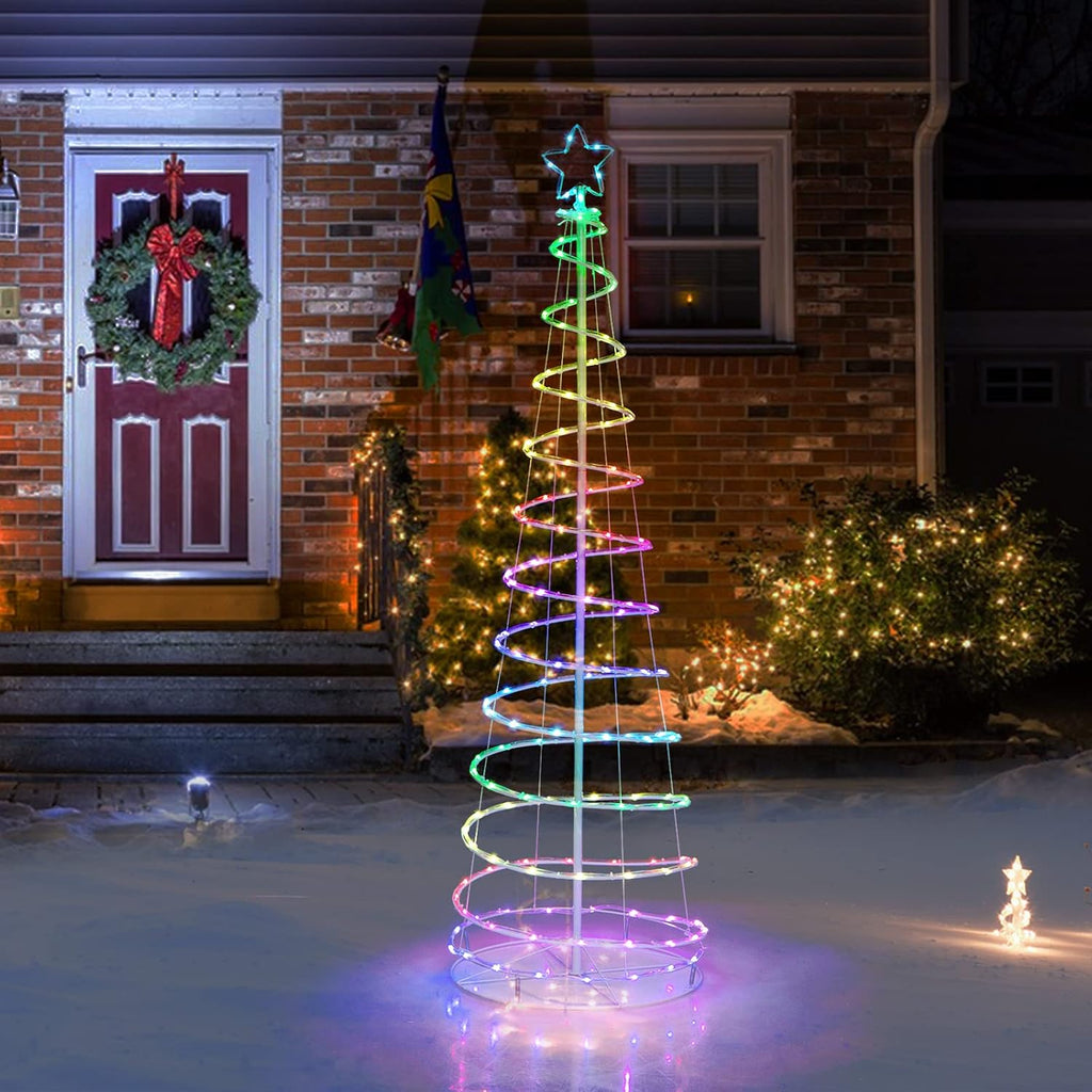 6 FT Lighted Spiral Christmas Tree with 135 LED Lights