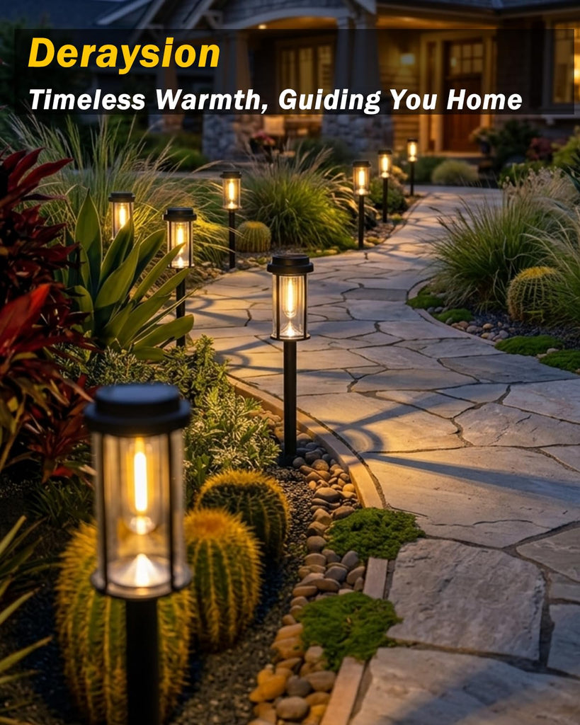 8 Pack Solar Pathway Lights Outdoor 21" LED Solar Garden Lights