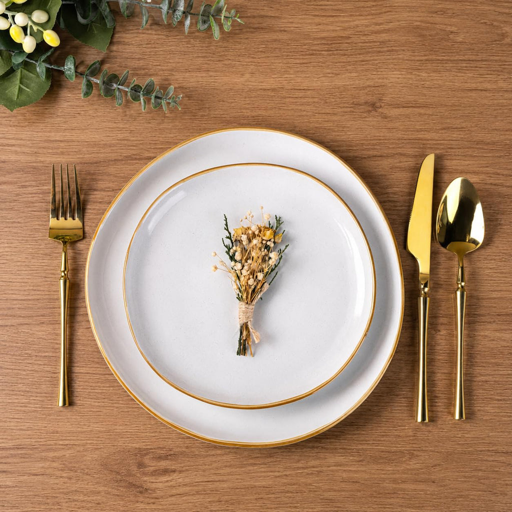 Ceramic Dinnerware Sets for 4, 12Pcs Plates and Bowls Sets Dishes