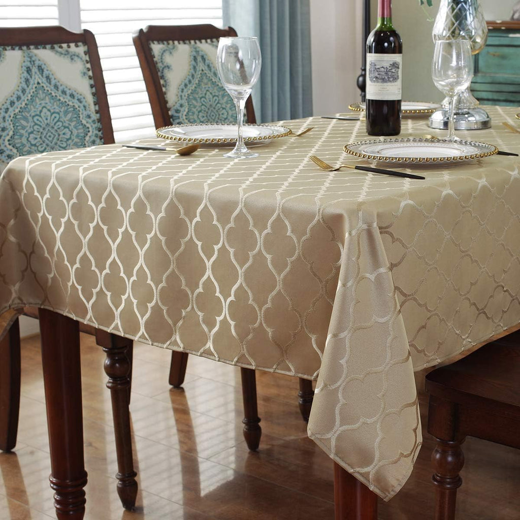 Jacquard Tablecloth Rectangle 52" x 70", Polyester, Gold