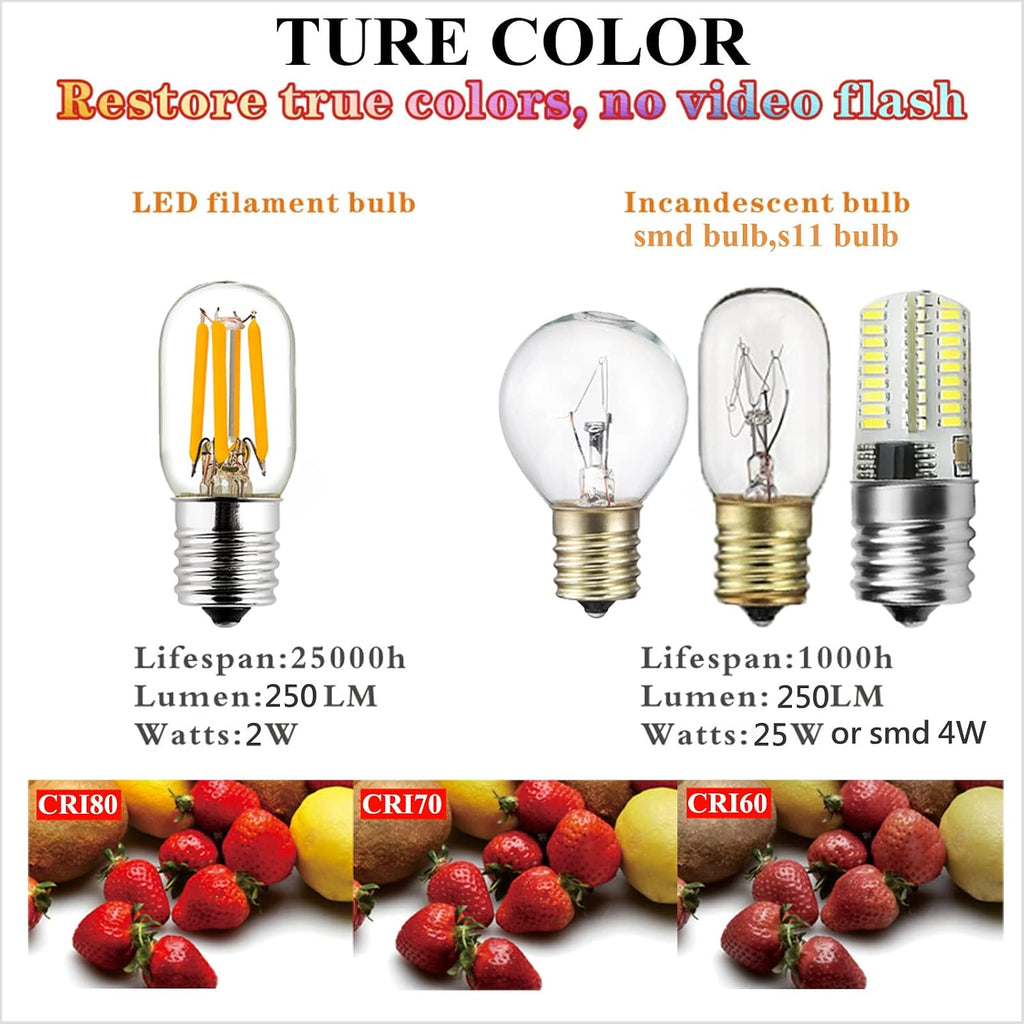 T22 E17 Appliance Bulb,Microwave Light Bulbs Under Hood,2700K