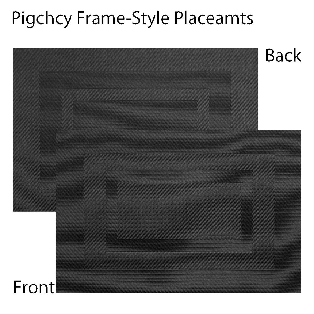 Placemats,Washable Vinyl Woven Table Mats,Elegant Durable Placemats for Dining Table Set of 4 (18 x 12 inches, Pure