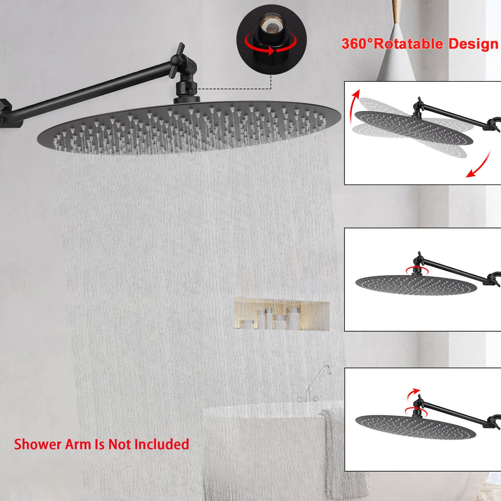 Rain Shower Head, Ultra-Thin Design-Pressure Boosting, Awesome Some Experience, High Flow Stainless Steel Rainfall