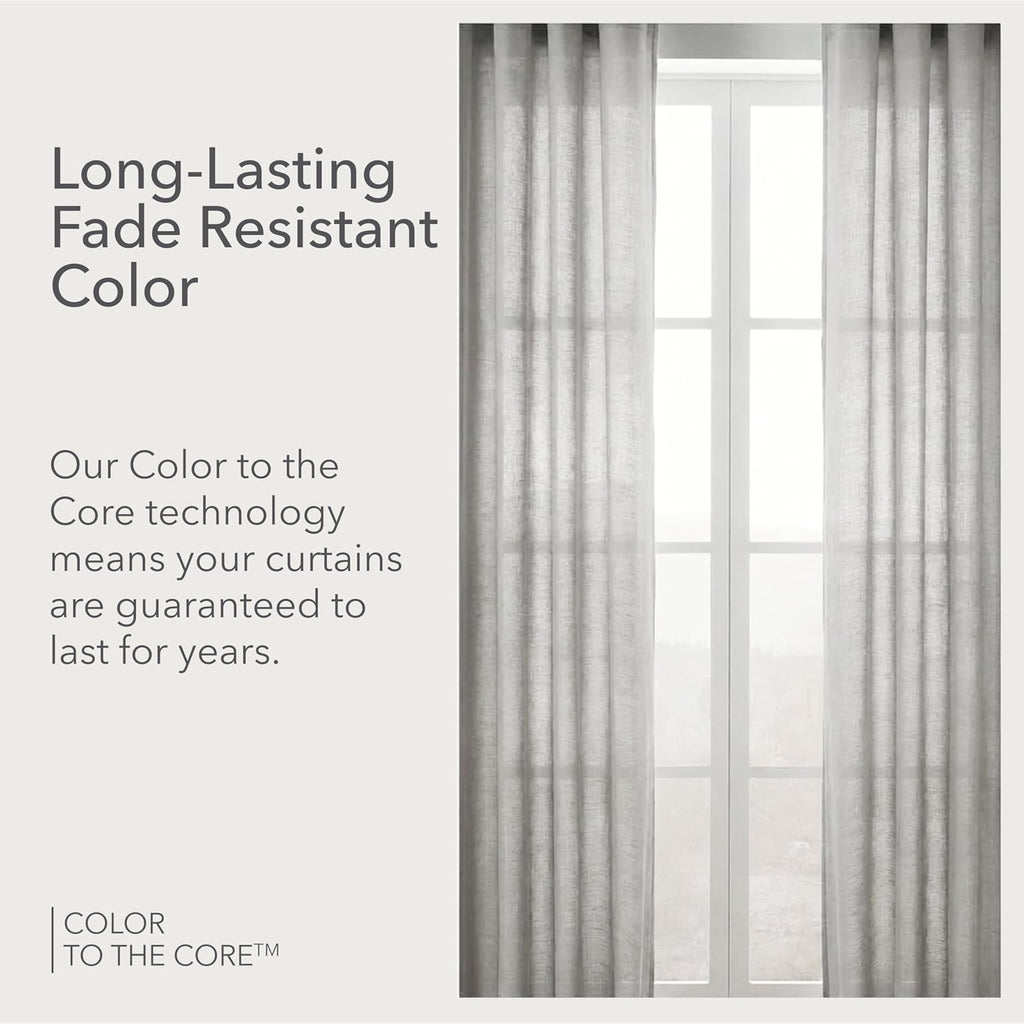 Marx Light Filtering Curtains | 50 in. W X 108 in. L | Gravel | Fade Proof Indoor & Outdoor Drapes with UV Protection