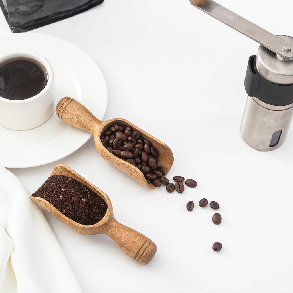 Wooden Scoops for Canisters 1PCS Wooden Scoop for Jars Acacia 5′′ Med-size Flour Scoop Coffee Scoops for Ground