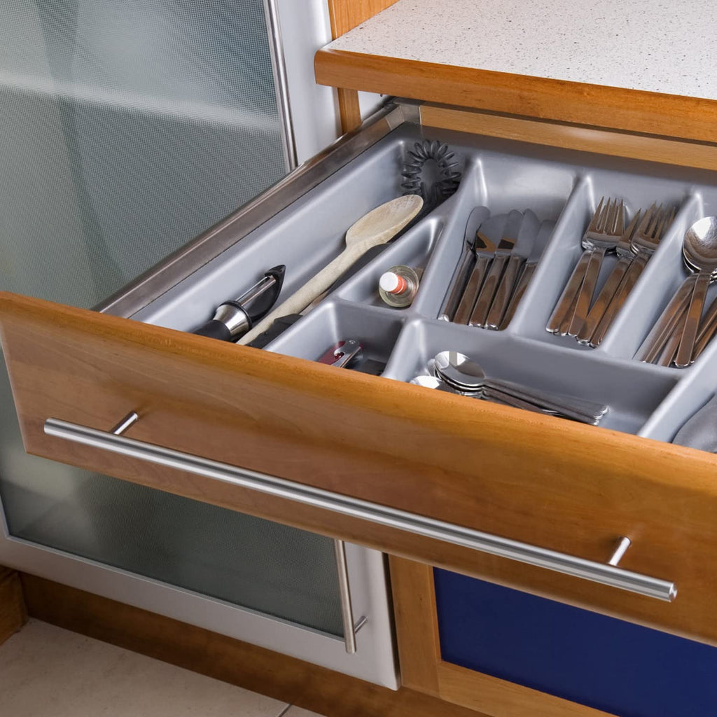 10 Pack Kitchen Cabinet Handles Silver Drawer Pulls 24 inch, 15 inch Hole Center, Stainless Steel T Bar with Satin