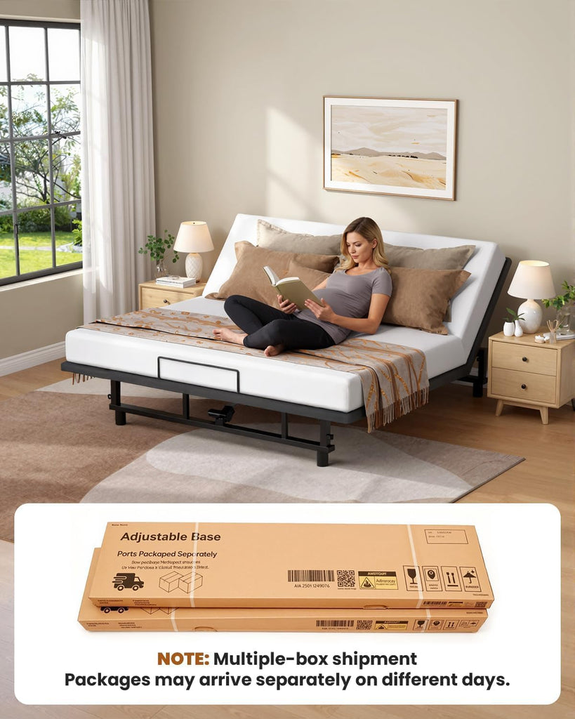 King Adjustable Bed Base Frame with Wireless Remote, Zero Gravity