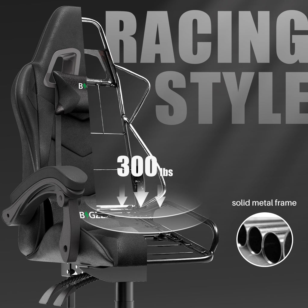 Gaming Chair with Lumbar Support, Ergonomic Video Game Chairs Black