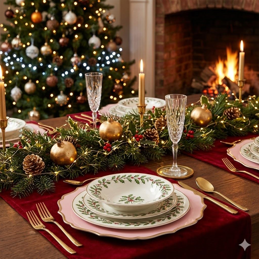 13" Scalloped White and Pink Charger Plates with Gold Rim, Set of 6 Elegant Plastic Dinner Chargers for Wedding