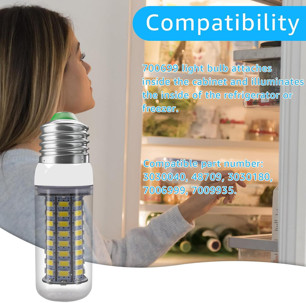 LED Lamp, Refrigerator Light Bulb, White Light (2Pcs)