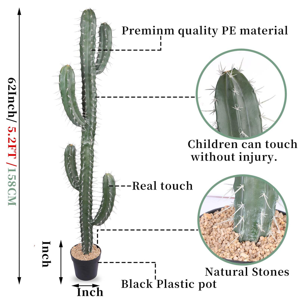 Artificial Cactus Fake Cacti 62" Faux Potted Cactus Plants Store Office Decoration
