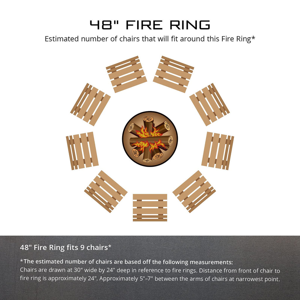 Lab N Duck Unpainted 12 in. Tall 48 in. Diameter Outdoor Fire Ring with Fire Poker - 48 x 48 x 12 in.