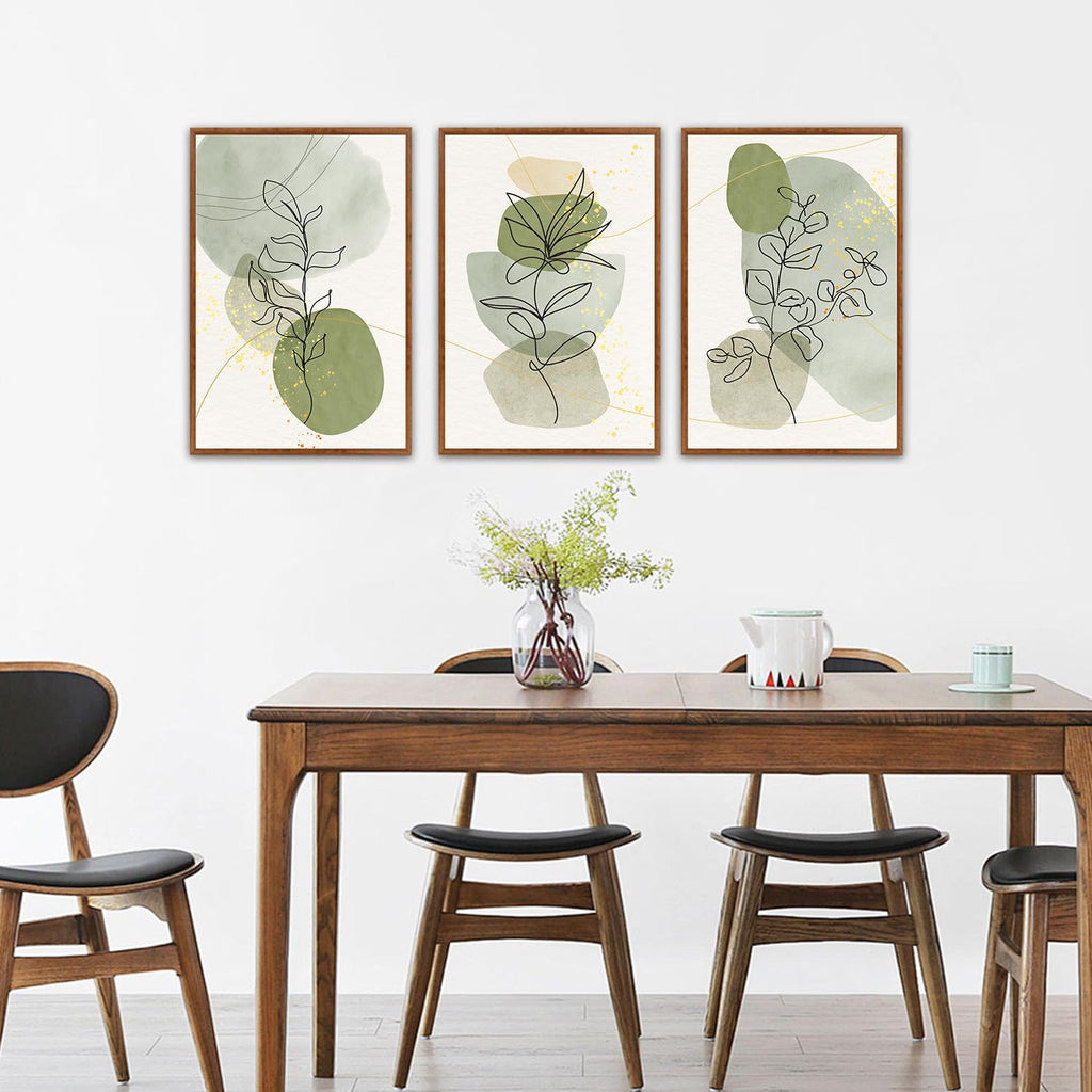 KAlRNE Abstract Sage Green Decor Boho Over Bed Wall Art Set-16''X24''X3