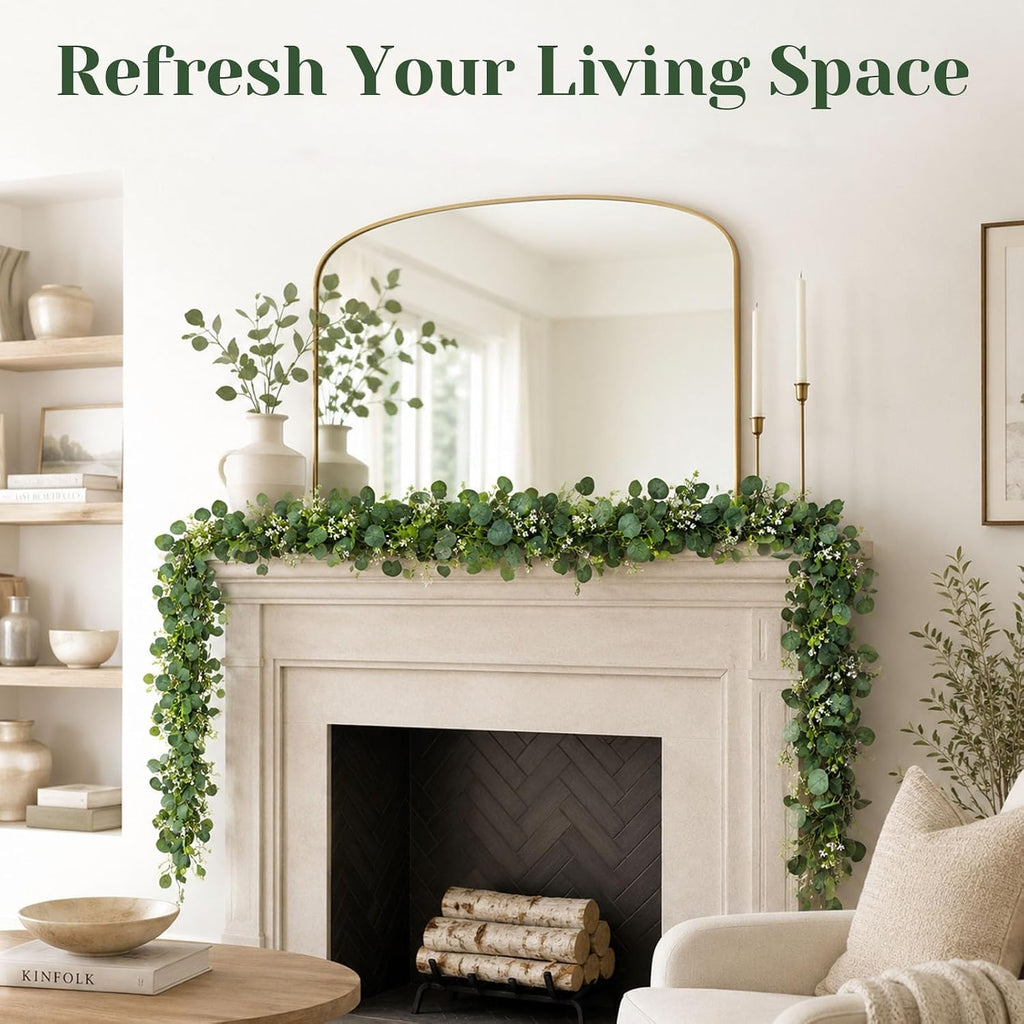 Faux Eucalyptus Garland Artificial Greenery Vine (Eucalyptus) - Set of 4