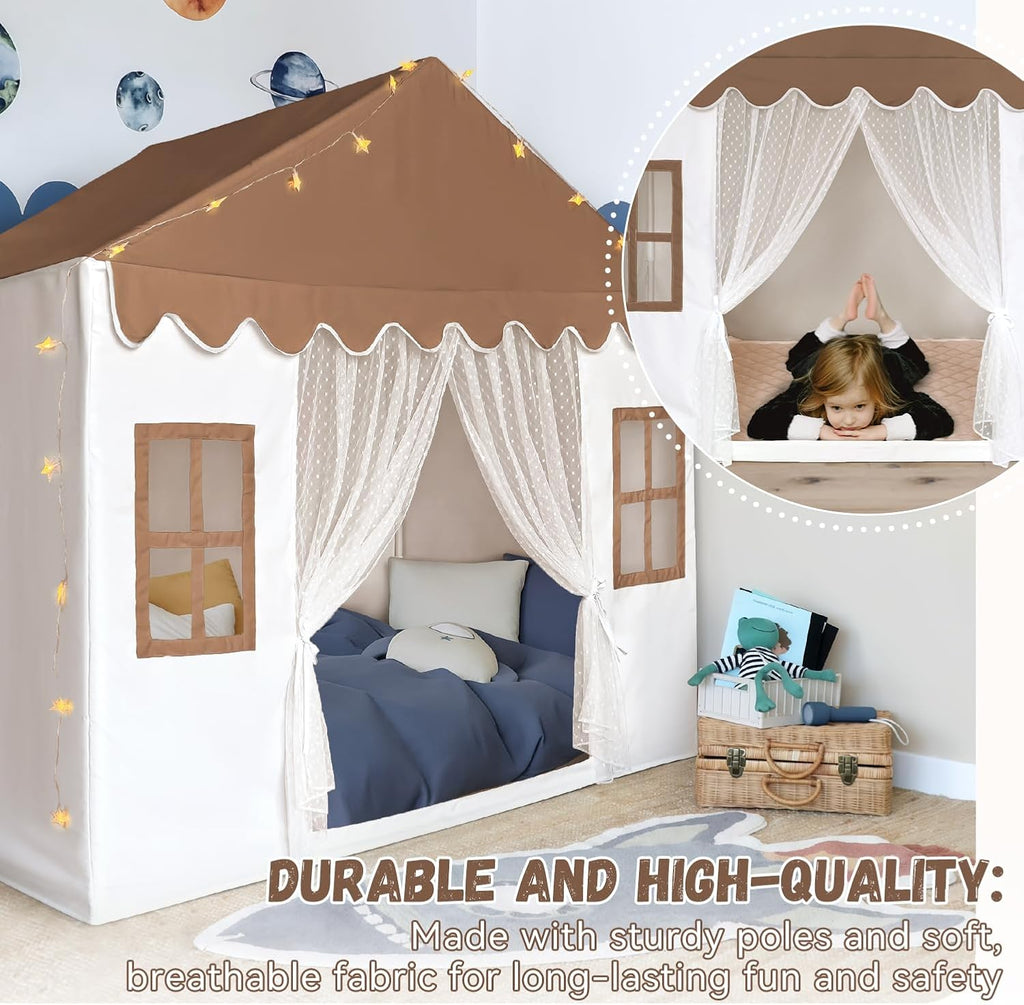 Kids Play Tent with Mat, Large Playhouse Play Tent Indoor for Girls Boys
