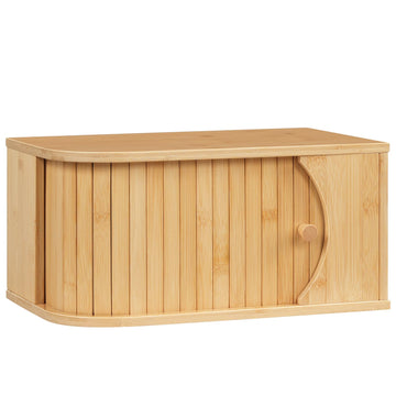 Bamboo Countertop, Roll Top, Bread Storage Container, Corner, Natural