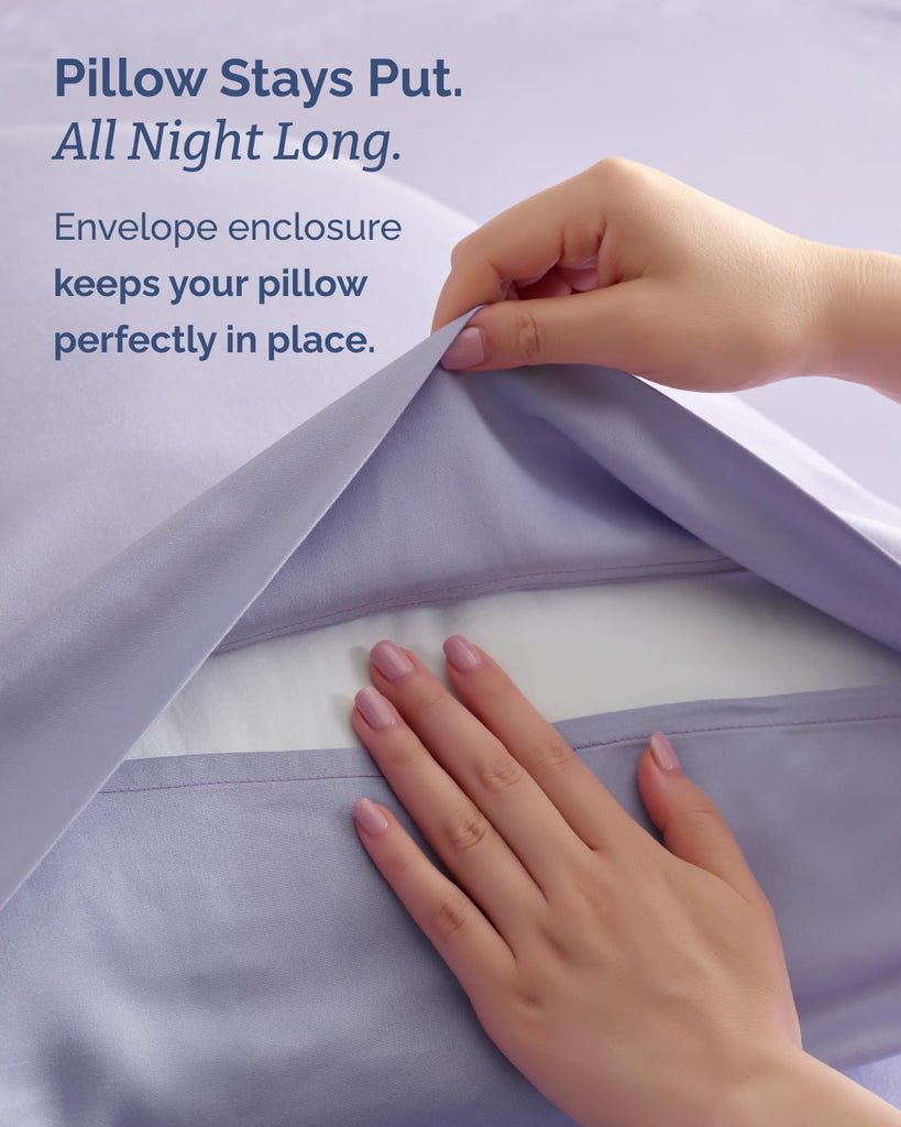 100% Rayon Derived from Bamboo - Bed Sheets Set King Size - Lavender