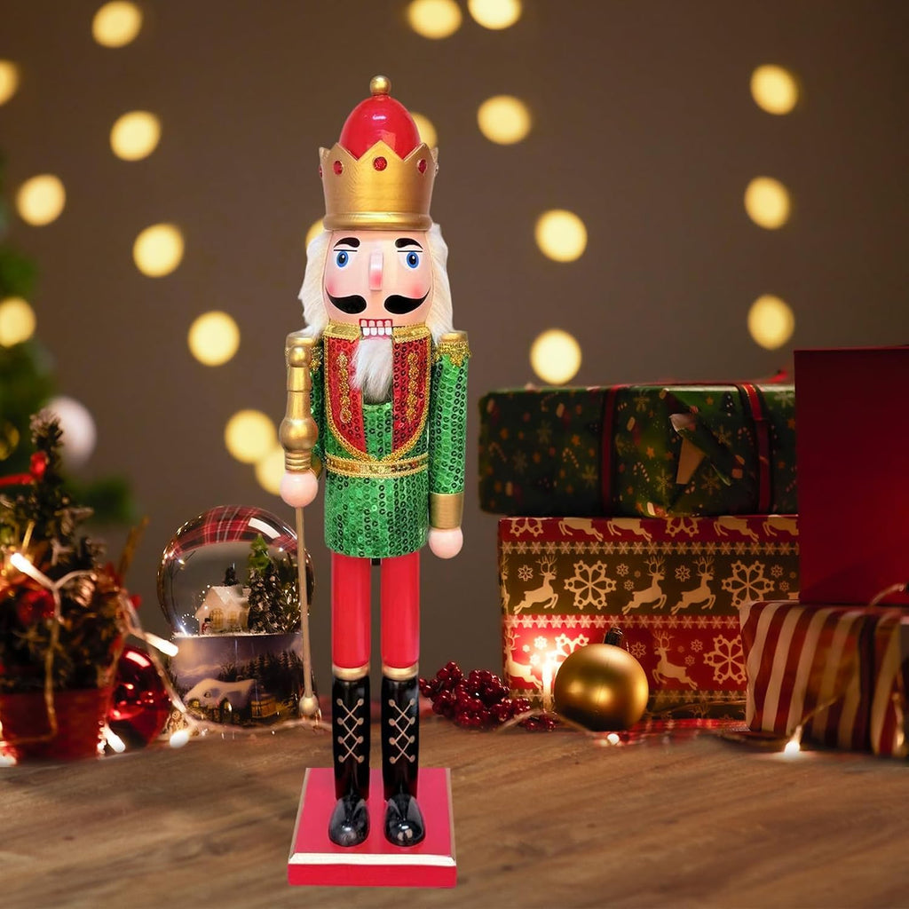 24Inch Wooden Soldier Nutcracker Christmas Decor - Festive Christmas Nutcracker Gift, Winter Indoor Decoration