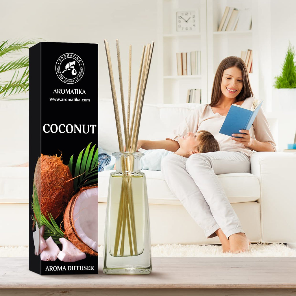 Coconut Aroma Diffuser 3.4 Fl Oz (100ml) - Reed Diffuser - Room Fragrance - Home Fragrance - Air Freshener - Coconut