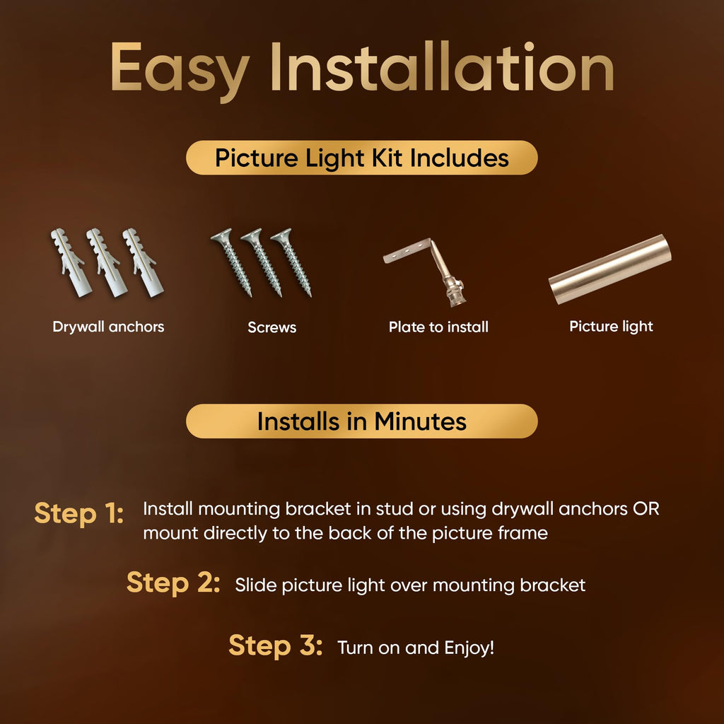 Concepdesigns Picture Light, Battery Operated Picture Light, Dimmable Wireless Picture Lights for Wall, Art Light