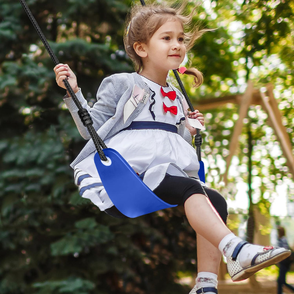 4-in-1 Swing Sets with Stand for Backyard, 440lbs Outdoor Saucer Swing Set for Kids, Heavy-Duty A-Frame Metal Playset