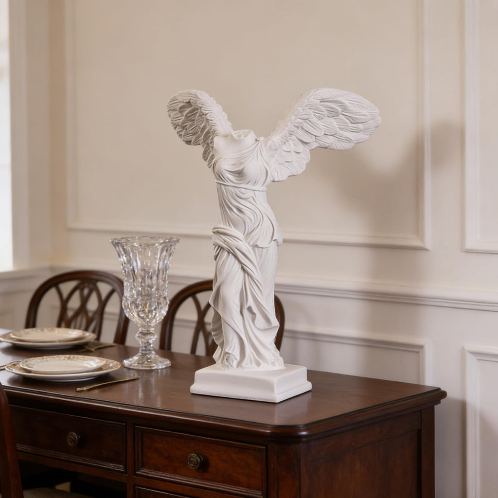 Winged Victory of Samothrace Statue, Head Bust Statue Decor, Coffee Table Decor White, Greek Mythology Decor /Living