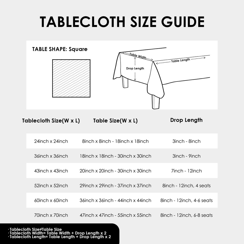 Waterproof Cotton Linen Washable Square Tablecloth 52x52 Inch Coffee