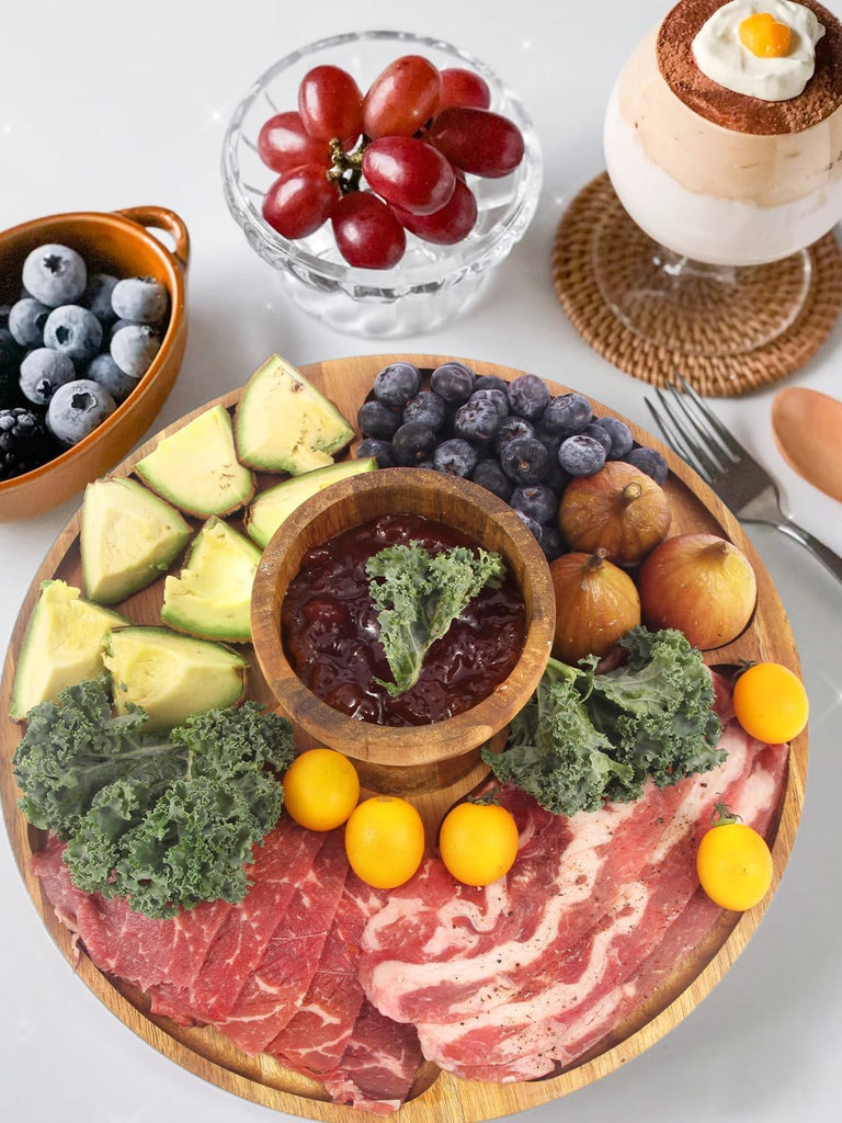 Acacia Wood Cake Stand with Acrylic Lid, 2-in-1 12 inch Round Cake Holder