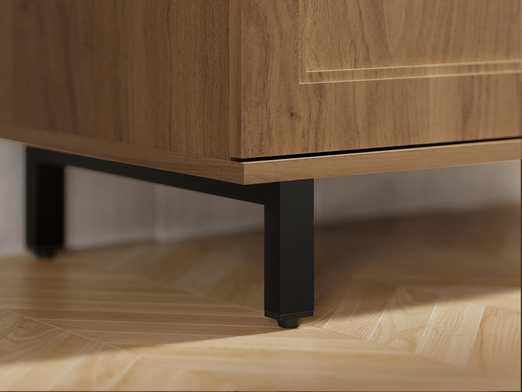 Buffet Sideboard Cabinet Farmhouse Modern 2 in 1 Storage Cabinet with Adjustable Shelves, Coffee Bar, Living Room