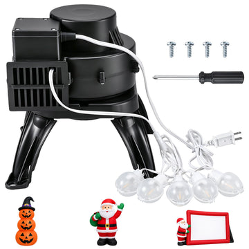 Inflatable Fan Replacement with 5 Lights & Base, Black