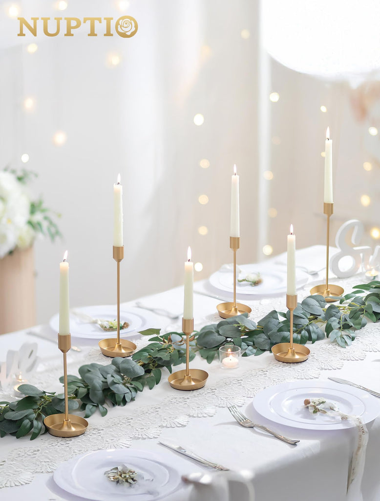 Taper Candle Holders for Centerpiece: Gold Candlestick Holders Bulk