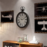 Menterry Small Retro Oval Wall Clock, Antique Old Design, Black Vintage Style