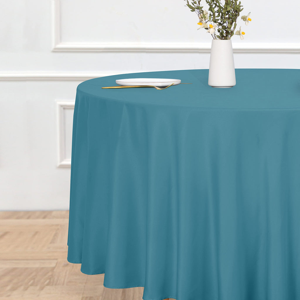 Round Tablecloth, 120 Inch, Teal