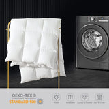Feather Down Fiber White Comforter, All Season Luxury Bed Comforter,Ultra Soft 100% Cotton Duvet Ins