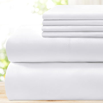 King Sheets Set White - Super Soft Hotel Luxury Bed Sheets with Deep Pockets, 1800 Thread Count 100% Microfiber