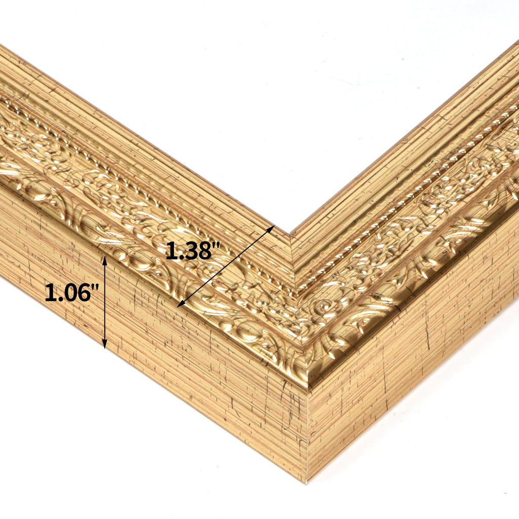 8.5 x 11 Picture Frames Set of 2, Vintage Gold 8.5 x 11 Diploma Certificate Frame for Tabletop or Wall Display