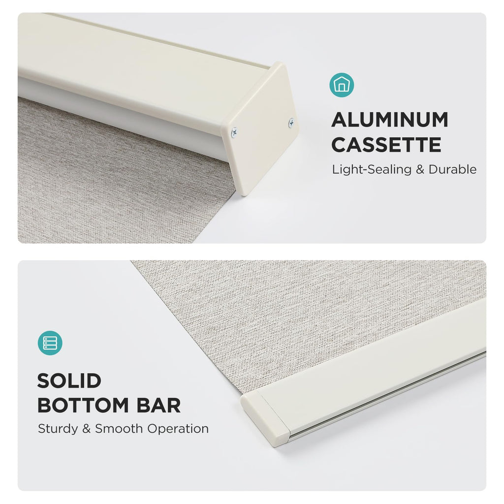 Blackout Roller Shades for Indoor Windows, Oatmeal