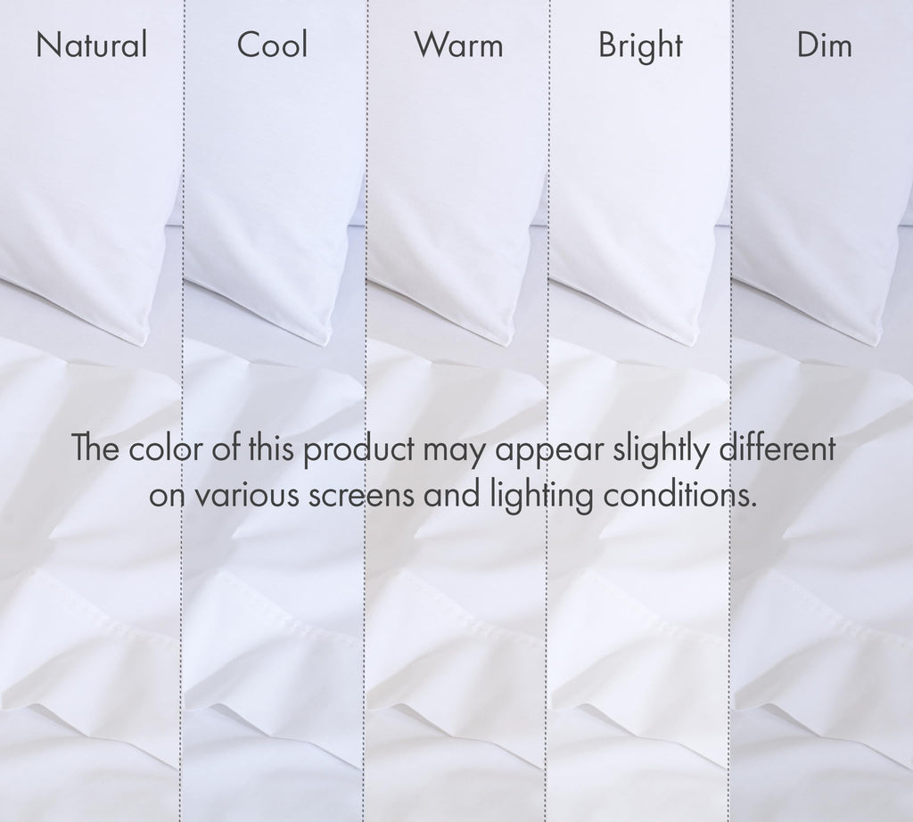 100% Cotton Sheets, Percale Sheet Set, Bright White
