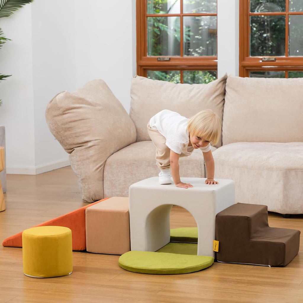 7PC Kids Foam Climbing Blocks Playset Indoor Soft Toy, Colorful