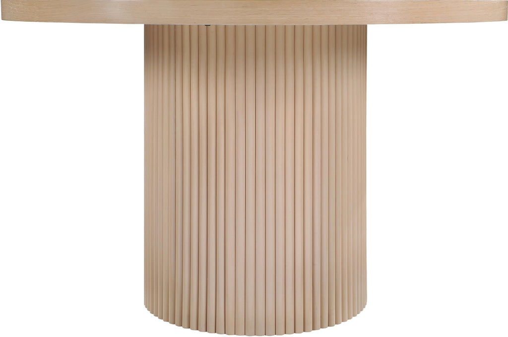 728Oak-T Belinda Collection Mid-Century Modern Dining Table, Solid Wood Base, Natural Finish Oak Wood Veneer MDF Top