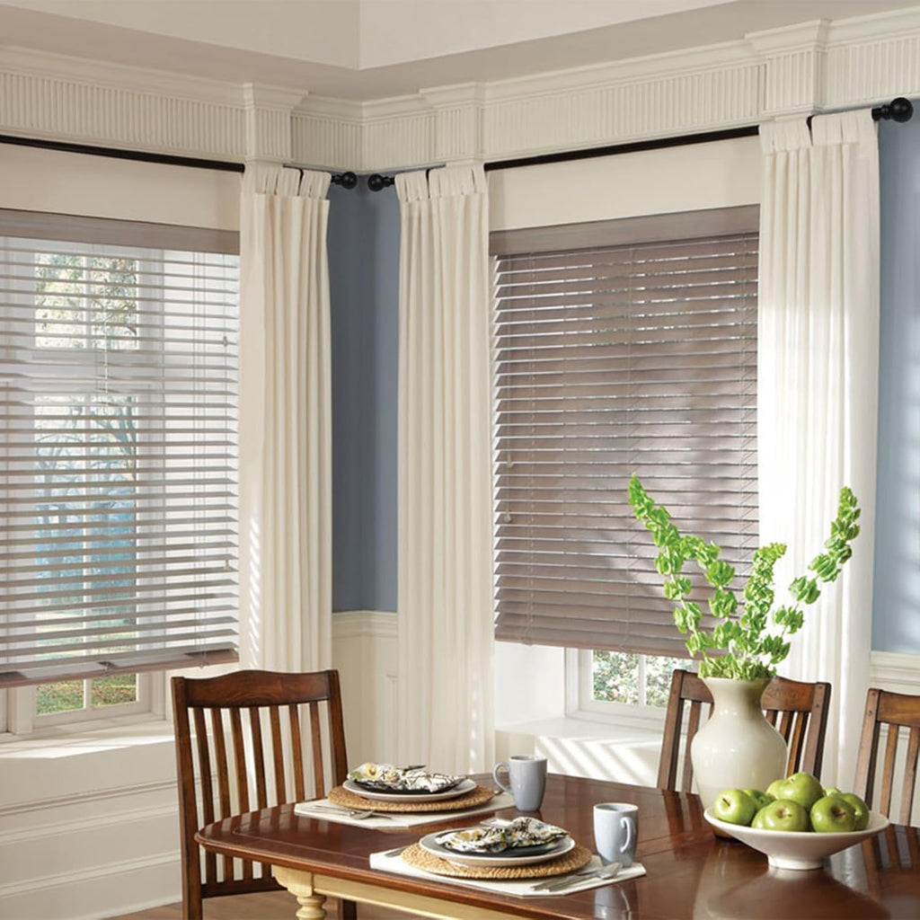 Black Curtain Rods 2 Packs for Windows 35"- 46", Decorative Drapery Rod Adjustable, 5/8 inch Small Curtain Rod and