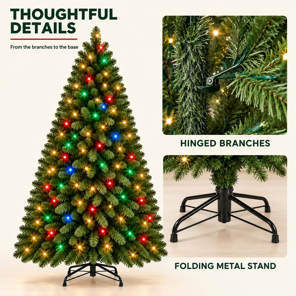 Full Prelit Christmas Tree 9FT, 800 Dual-Color LEDs, 2468 Tips