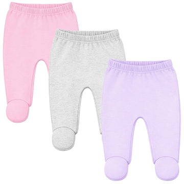 Baby Footed Pants with Footies, Boy Girl, Lilac