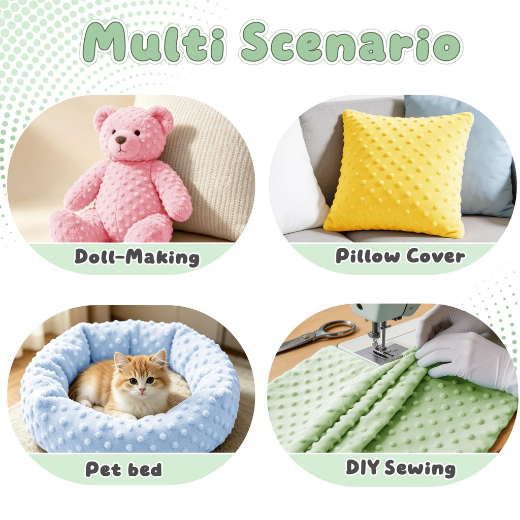 3 Yards Minky Dot Fabric 60 Inch Wide Fleece Plush Sage Green